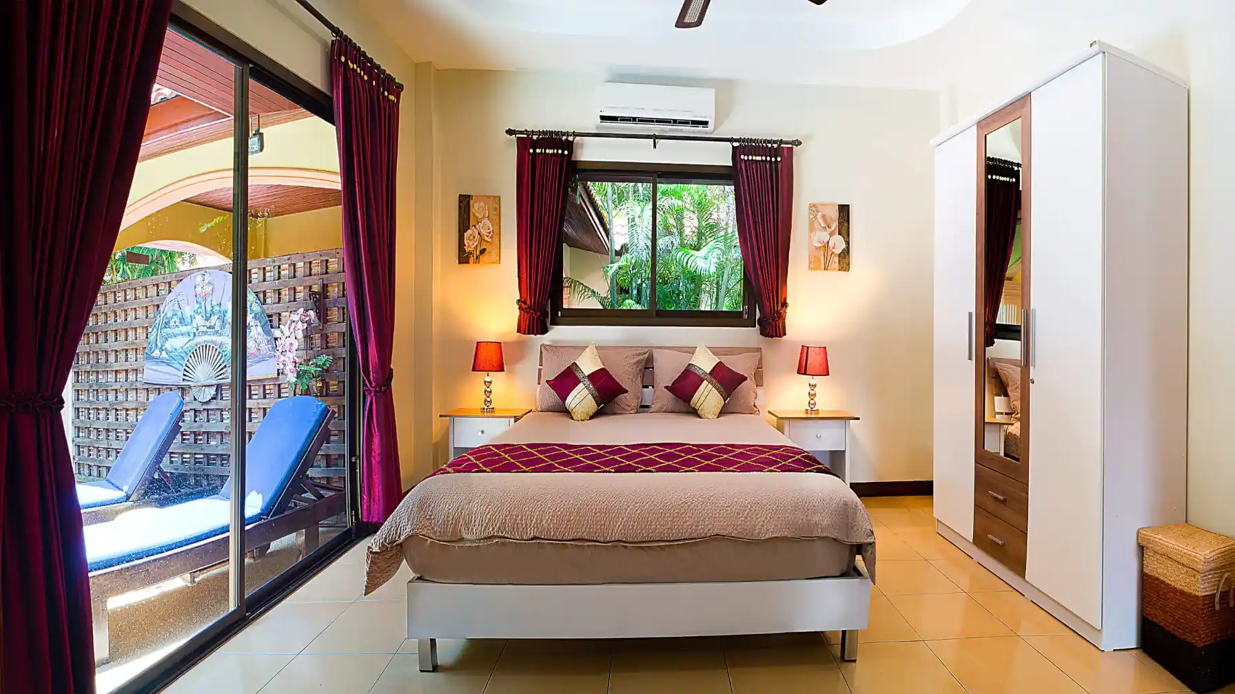 Coconut Paradise Villa master bedroom patio doors