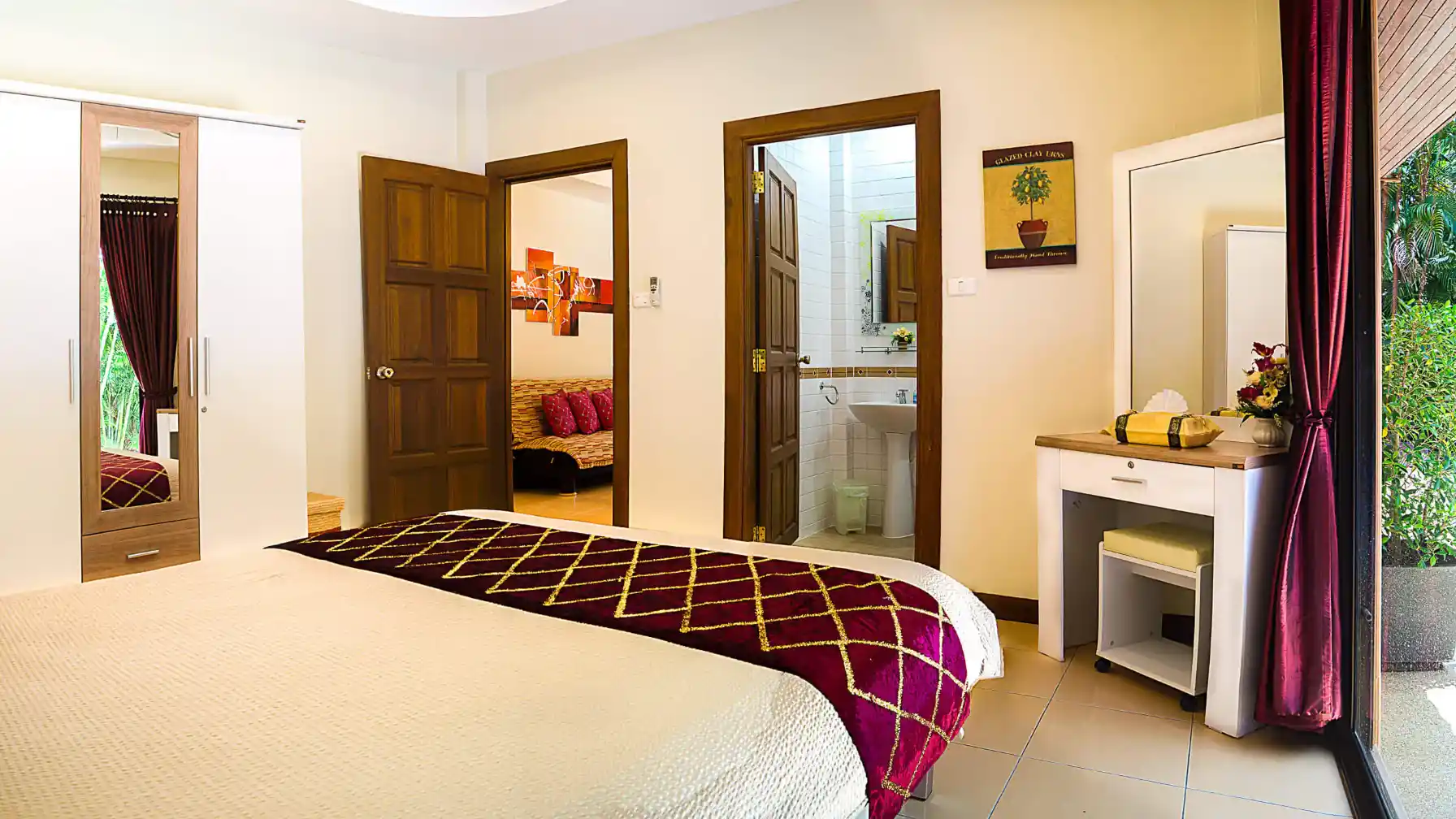 Coconut Paradise Villa master bedroom with pool view