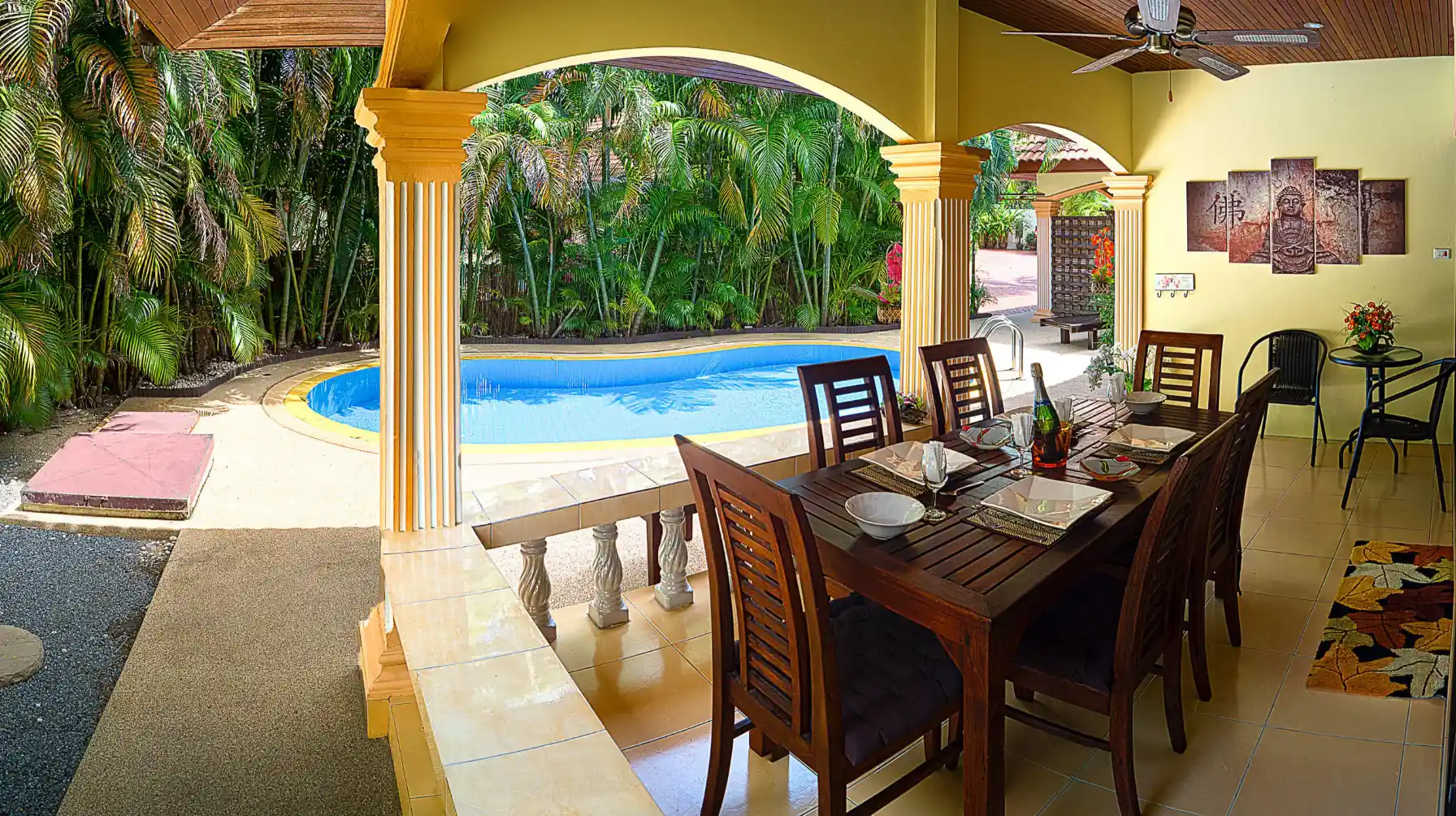 Coconut Paradise Villa alfresco dining area