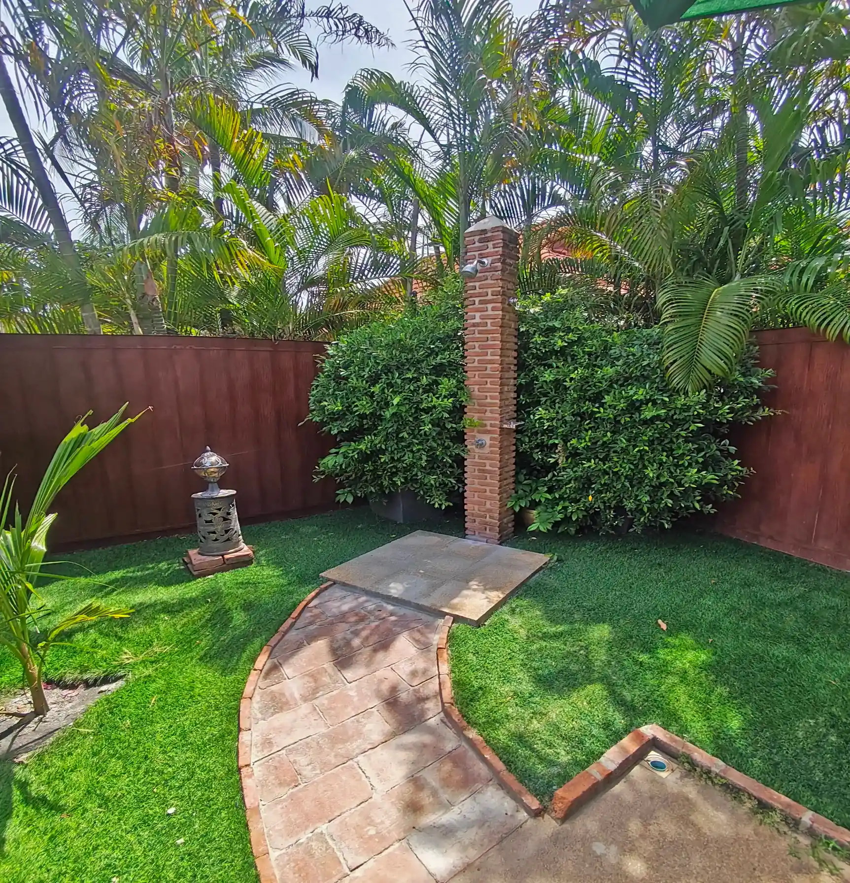 The Coconuts Villa garden and coconut palms
