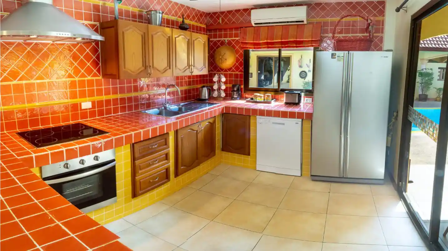 The Coconuts Villa kitchen with oven and hob